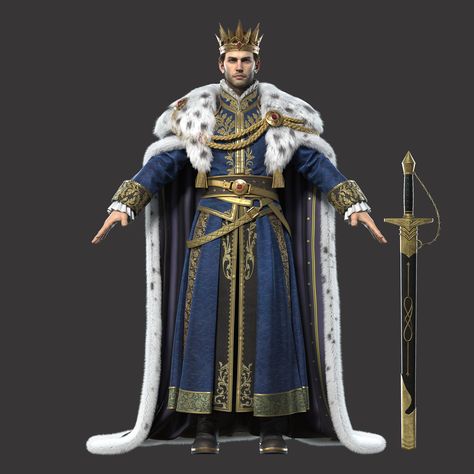 ArtStation - King King Outfit Royal Aesthetic, King Outfit Drawing, King Outfits Royal, Medieval King, King Dress, King On Throne, King Drawing, Outfit Drawing, King Costume