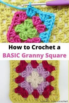 How to crochet a granny square. Step by step instructions for crocheting the basic traditional granny square. Includes how to change color in granny squares. Learn easily this crochet technique that will serve you for an infinity of projects, enjoy it! #crochet #grannysquare #crochetgranny #crochettechniques #freecrochet #freecrochetpattern #urbaki #urbakicrochet Easy Granny Square For Beginners Free Pattern, Grannies Crochet Squares Free Pattern, Crochet Granny Square Instructions, How Do You Crochet A Granny Square, How To Change Colors In Crochet Granny Squares, Changing Colors In Crochet Granny Square, Granny Square Basic Pattern, Beginners Granny Squares Crochet Tutorials, Granny Stitch Square