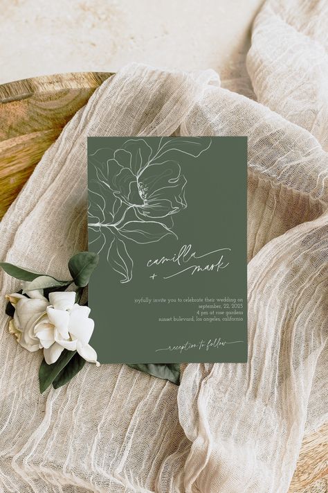 Excited to share this item from my #etsy shop: Botanical Floral Minimalist Wedding Invitation Template, Modern Editable Invitation, Green Minimalist Wedding Invitation Template Download #green #wedding #white #minimalist #weddinginvitation #weddingtemplate #botanicaltemplate #floralinvitation #bohowedding Green Minimalist Wedding, Floral Minimalist, Green Invitations, Bar Diy, Invitation Fonts, Minimalist Wedding Invitation, Simple Elegant Wedding, Floral Save The Dates, Green Wedding Invitations