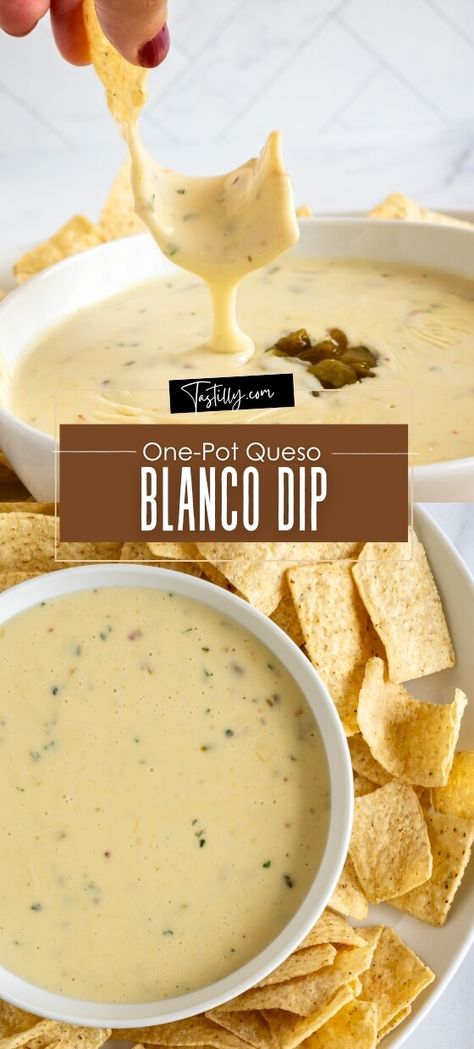 Easy One-Pot Queso Blanco Dip: 15 Minutes – Tastilly Mozzarella Queso Dip, Quick Queso Dip, Appetizer Videos, Crock Pot Queso Dip, Queso Dip Mexican, Instant Pot Queso, Fresh Dips, Easy Queso Dip, Queso Blanco Dip