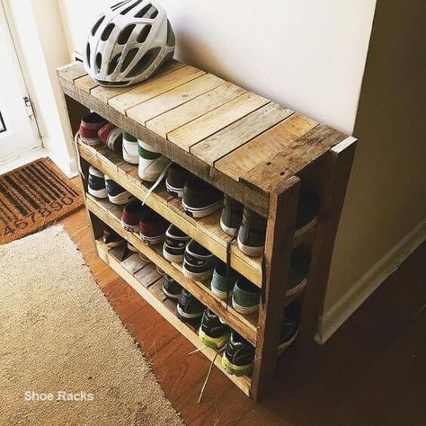 Homemade Shoe Rack, Wooden Shoe Rack Designs, Diy Shoe Rack Ideas, Best Shoe Rack, Pallet Shoe Rack, Wooden Shoe Rack, Diy Shoe Storage, Wood Shoe Rack, Diy Shoe Rack