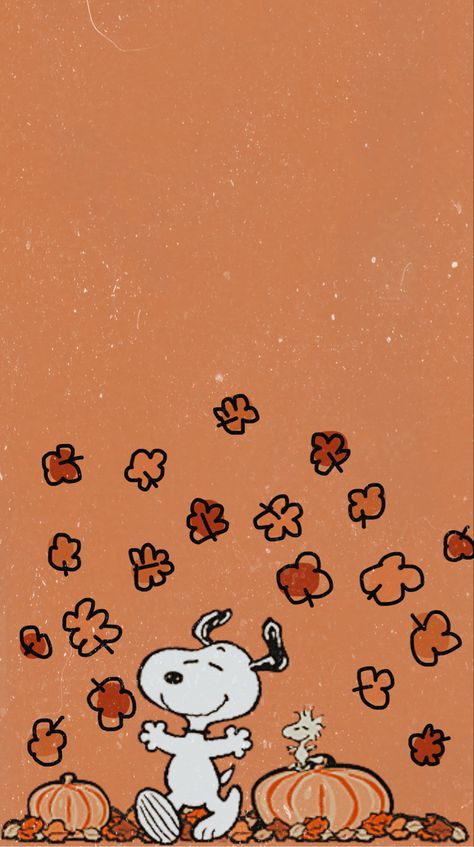 Cute Phone Backgrounds Fall, Peanuts Halloween Aesthetic, Fall Wallpaper Aesthetic Snoopy, Fall Pics Backgrounds, Snoppy Wallpapers Halloween, Cute Fall Snoopy Wallpaper, Snoopy Fall Background, Snoopy Halloween Wallpaper Iphone, Fall Pictures Aesthetic Wallpaper