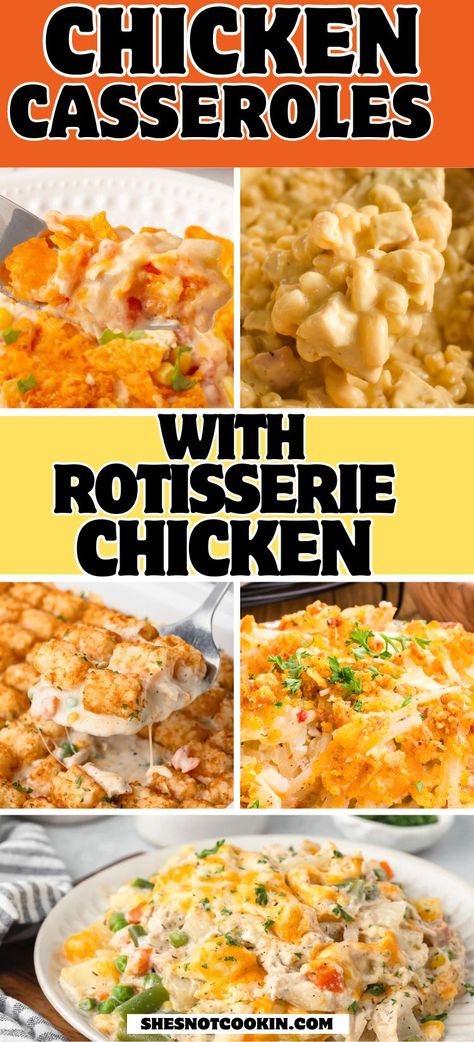 Rotisserie Chicken Casseroles, Best Rotisserie Chicken Recipe, Rotisserie Chicken Oven, Easy Fall Dinner Ideas, Shredded Chicken Casserole, Easy Fall Dinner, Rotisserie Chicken Recipes Leftover, Rotisserie Chicken Recipe, Costco Rotisserie Chicken