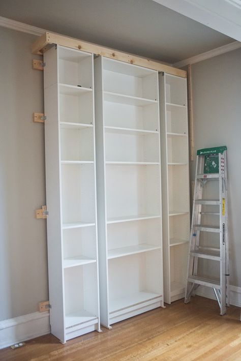 Billy Bookshelves, Desain Pantry Dapur, Living Room Ikea, Playroom Diy, Billy Ikea, Billy Bookcase Hack, Ikea Billy Bookcase Hack, Desain Pantry, Ikea Bookshelves