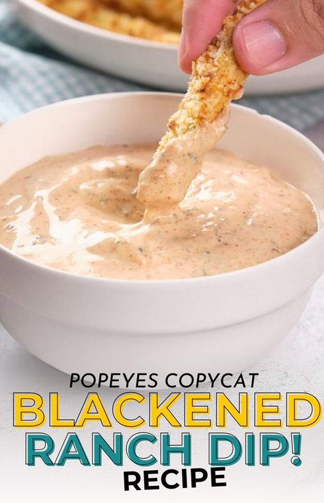 Best Homemade Ranch Dip, Popeyes Copycat Recipes Dipping Sauces, Parmesan Peppercorn Ranch Dressing, House Made Ranch Dressing, Spicy Ranch Dipping Sauce, Cheddars Ranch Recipe, Popeyes Blackened Ranch Recipe, Blackened Ranch Popeyes Recipe, Popeyes Blackened Tenders Recipe