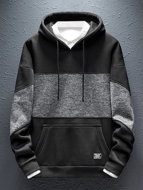 Brand Hoodies, Patchwork Hoodie, Spring Hoodie, Men Hoodies, Hoodies Men Pullover, Autumn Fashion Casual, Tshirt Outfits, Style Streetwear, Mens Spring