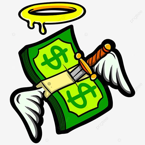 Logo Money Design, Clothing Logo Design Ideas T Shirts, Money Logo Design Ideas, Money Art Design, Money Cartoon Art, Dollar Illustration, Money Angel, Designs For Clothes, Money Cartoon