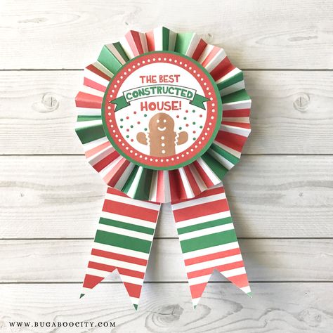 Gingerbread House and Cookie Swap Award Ribbons - Free Printables! Fun Gingerbread House, Gingerbread Decorating Party, Christian Lacroix Wallpaper, Gingerbread House Contest, Native American Art Projects, Cookie Swap Party, Paper Medallions, Gingerbread House Decorating, Fun Awards