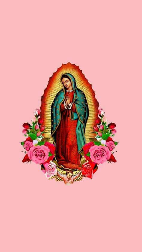 Virgin Mary Apple Watch Wallpaper, Mexican Iphone Background, Virgin Mary Wallpaper Aesthetic Pink, Pink Guadalupe Wallpaper, The Virgin Mary Wallpaper, Virgin Maria Wallpaper, Virgin Wallpaper Iphone, Wallpaper Iphone Latina, Virgin Mary Lockscreen