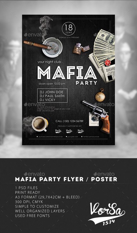 Mafia Party Invitations, Gangster Party Theme, Mafia Party Aesthetic, Mafia Party Decorations, Maffia Theme Party, Mafia Birthday Party Ideas, Ganster Party, Maffia Party, Mafia Party Game