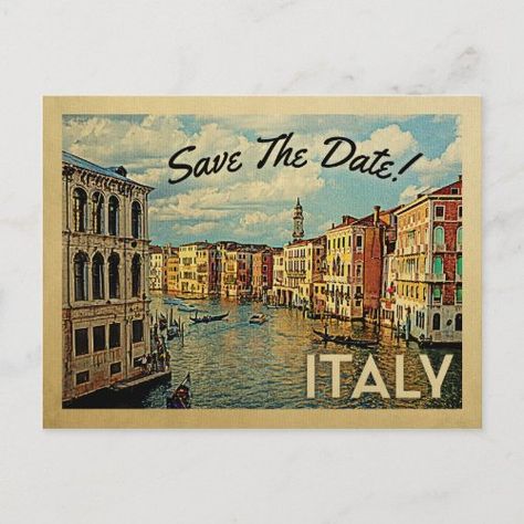 Italy Save The Date Vintage Venice Postcards #zazzle #weddinginvitations #birthdayinvitations #babyshowerinvitations #zazzleinvitations #monogram #businesscards #graduation #homedecor Save The Date Vintage, Vintage Postcards Travel, Postcard Vintage, Italy Venice, Travel Postcard, Vintage Italy, Italy Wedding, Acrylic Art Print, Metal Art Prints