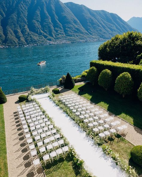 Bridal Bliss: Amber And Femi's Lake Como, Italy Wedding Was Filled With Love And Luxury | Essence Wedding Places In Italy, Italian Wedding Venues Lake Como, Big Italian Wedding, Italy Countryside Wedding, Luxury Wedding Italy, Outdoor Wedding Italy, Italian Wedding Lake Como, Wedding At Lake Como, Beach Wedding Luxury