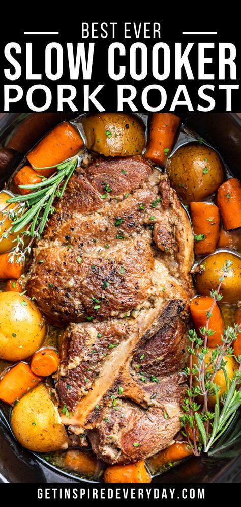 Pork Roast With Potatoes, Simple Sunday Dinner, Pork Roast Crock Pot Recipes, Crockpot Pork Roast, Slow Cooker Pork Roast, Pot Roast Crock Pot Recipes, Pork Shoulder Recipes, Shoulder Roast, Pork Shoulder Roast