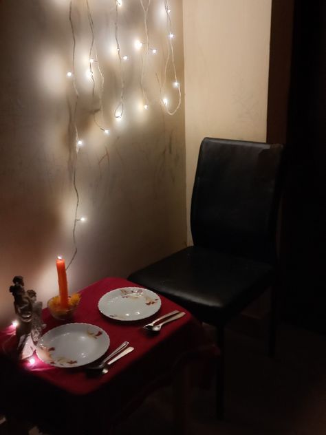 Small things in life matters the most you can make your loved ones happy by decorating your room and arrange a candle light. I have made this simple yet beautiful set up. Hanging Deepam Lamps In Pooja Room, Dinner At Home, Candle Light Dinner, Decorate Your Room, Candles, Make It Yourself, Canning