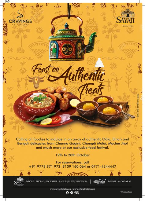 Bungh Food Festival at Sayaji Hotel on Behance Biriyani Food Poster Design, Chaat Menu Design, Indian Food Poster Design, Japanese Food Poster Design, Food Festival Design, Japanese Food Poster, Hotel Layout, Food Festival Poster, Rajasthani Food