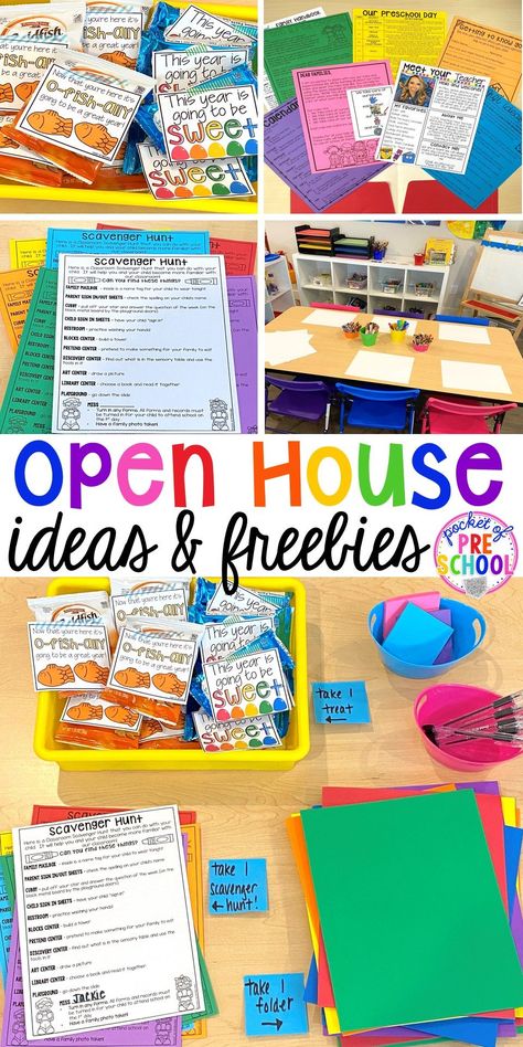 Daycare Open House Activities, Preschool Open Day Ideas, Back To School Night Prek, Preschool Mailbox Ideas, Parent Meeting Ideas Preschool, 1st Day Preschool Ideas, Home Visit Ideas For Teachers, Parent Orientation Preschool, Sneak A Peek School Ideas