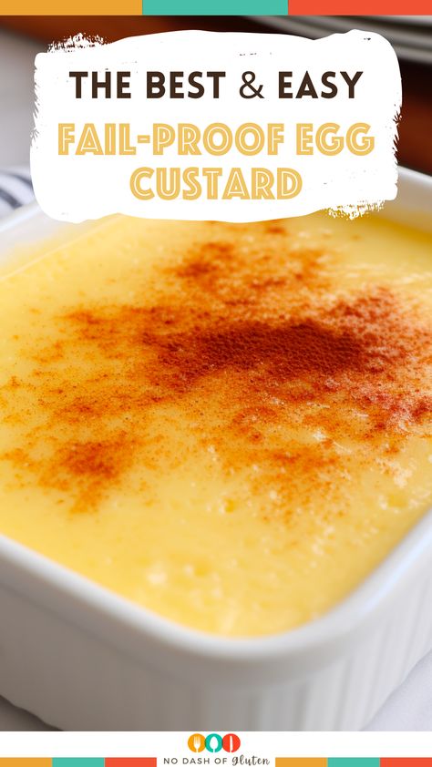 Fail Proof Egg Custard, Baked Custard Recipe, Custard Recipe Easy, Egg Custard Recipes, No Egg Desserts, Baked Custard, Homemade Custard, Custard Desserts, Comfort Desserts