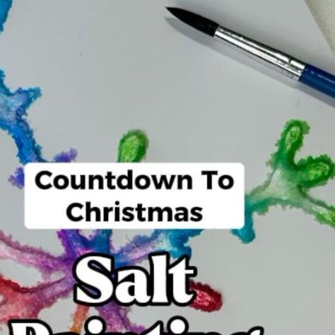 Salt And Glue Painting, Toddler Christmas Process Art, Christmas Salt Painting For Kids, Salt Painting Christmas, Glue And Salt Painting, Christmas Process Art Preschool, Salt And Watercolor Painting, Salt Art Painting, Salt Crafts