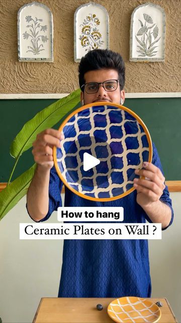 Terracotta Plates Painting, Plate Art Wall Decorating Ideas, Diwali Wall Hangings, Hang Plates On Wall, Terracotta Plates, Jute Wall Art, Ceramic Wall Plates, Terracotta Plate, Ceramic Plates Wall