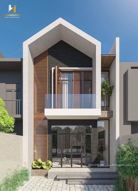 Row Houses Exterior, Row House Design, Fasad Design, Narrow House Designs, Home Designs Exterior, Nha Pho, Eksterior Modern, Modern Minimalist House, Row Houses