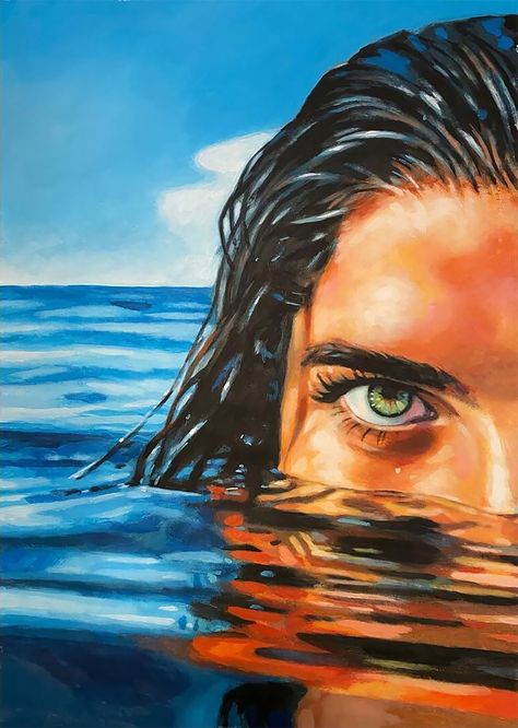 The Radiant Artistry of Thomas Saliot » Design You Trust — Design Daily Since 2007 Thomas Saliot, Gcse Art Sketchbook, Reflection Art, Portraiture Art, Women Painting, Green Eye, Gcse Art, Unique Paintings, A Level Art