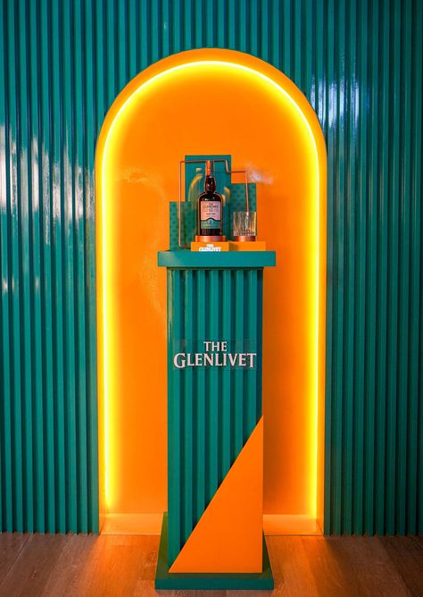 Eat Drink KL | The Glenlivet Bothy beckons for a stunning sojourn into Bar Bottle Display, Whisky Display, Glorifier Display, The Glenlivet, Drink Display, Beer Advertising, Visual Merchandising Displays, Pop Up Bar, Bottle Display