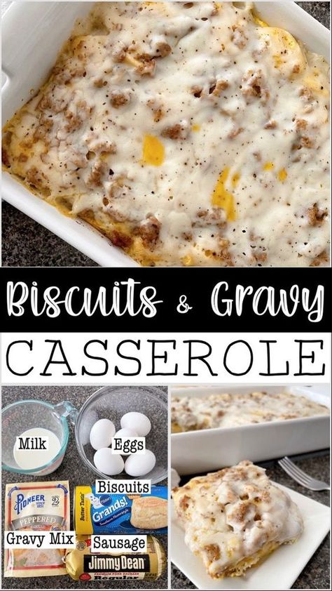 Get ready for a flavorful and comforting breakfast favorite in casserole form! This easy biscuits and gravy casserole recipe is taking TikTok by storm and it’s no wonder why. With just a few ingredients and minimal prep time, you can have a hearty casserole ready to go in the oven. Sausage Biscuits And Gravy Casserole, Sausage Biscuits And Gravy, Seasoned Eggs, Easy Biscuits And Gravy, Casserole Dinner Recipes, Easy Sausage Recipes, Gravy Casserole, Breakfast Casserole With Biscuits, Biscuits And Gravy Casserole