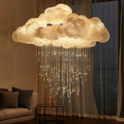 Enchanting Elegance: Rain Cloud Chandeliers Lighting Up Your Space Cloud Light Ceiling, Cloud Lamps, Cloud Ceiling Decor, Light Up Clouds Diy Ceiling, Lightning Cloud Ceiling, Rain Cloud Decoration, Cloud Chandelier, Cloud Light Fixture, Cloud Ceiling Light