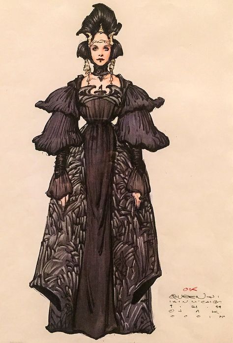 Dermot Power, Iain Mccaig, Star Wars Dress, Queen Amidala, Phantom Menace, Star Wars Fashion, Star Wars Concept Art, Star Wars Outfits, Star Wars Costumes