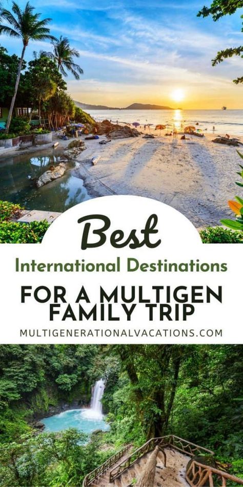 If you are planning a large family trip and have no idea where to go on a multigen family vacation, we have ideas around the world. Here are some of the places travelers recommend as the best family holiday destinations in the world. - Multigenerational Vacations Unique Family Vacations In The Us, Dream Family Vacation, Best Vacations For Families, Family Trip Ideas Destinations, Family Destination Vacation, Extended Family Vacation Ideas, Cousin Trip Ideas, Usa Family Vacation Ideas, Vacation Ideas Family