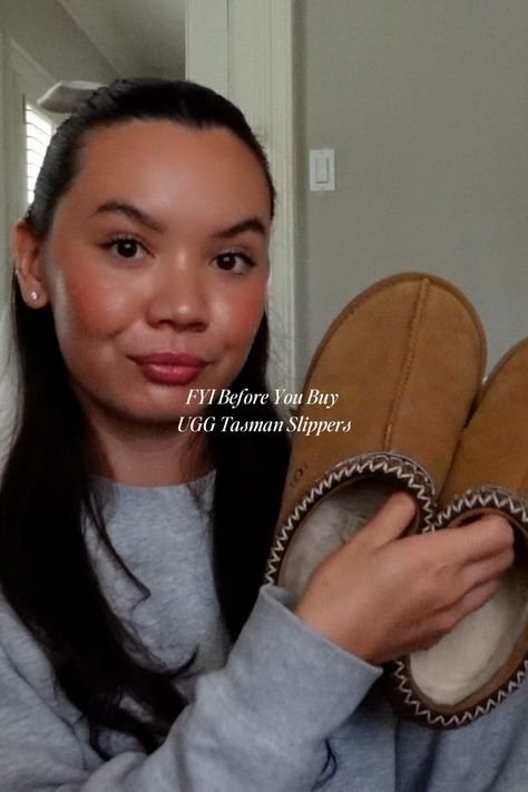 my experience with the viral UGG Tasman Slippers one year into owning them! shop this slippers now! https://rstyle.me/+aSJs2XSzDK36r_NMLQGClg *affiliate* Style With Ugg Tazz, Ugg Tasman Vs Ultra Mini, How To Style Tasman Uggs Outfits, How To Wear Tasman Uggs, Women’s Ugg Slippers Outfit, Ugg Tazz Vs Tasman, What To Wear With Ugg Tasman Slippers, How To Wear Ugg Tasman Slippers, Styling Tasman Uggs