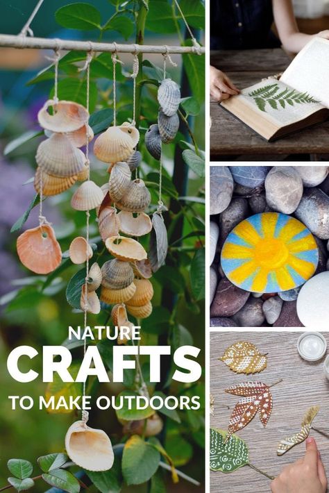 Learn all about nature crafts and activities you can make. Use them while camping, traveling, or in your own backyard! Get all the ideas and tutorials from carlaschauer.com Camping Nature Crafts, Crafts From Nature, Nature Camp Ideas, Nature Party Ideas, Outdoor Crafts For Toddlers, Nature Camp, Great Outdoors Crafts For Kids, Outdoor Crafts For Kids, School Age Nature Activities