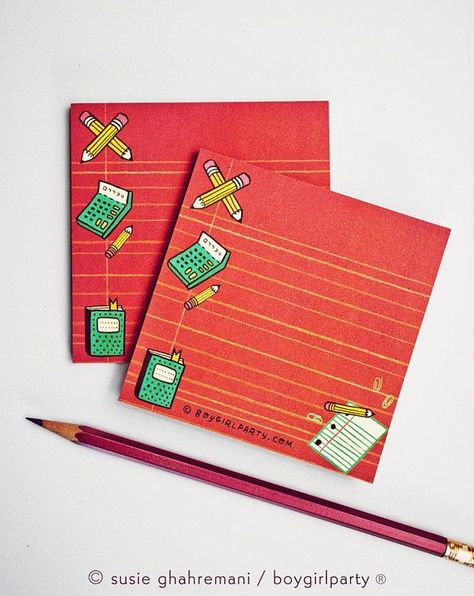 Help yourself finish the school year strong with this adorable stationary from Boygirlparty on Etsy! #stationary #schoolyear Retro School Supplies, Homeschool Gifts, Memo Notes, Math Classroom Decorations, Teacher Notepad, Retro School, Retro Office, Stationary Paper, Knick Knack