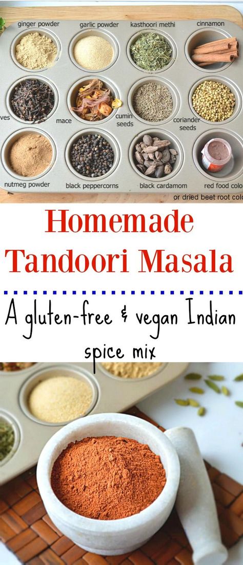 Make your very own Homemade Tandoori Masala with this simple and easy step by step recipe. Once you try it, you’ll never use store bought again! Vegan and gluten-free spice mix. Tandoori Masala Recipe, Gluten Free Spices, Masala Powder Recipe, Homemade Spice Mix, Aloo Gobi, Tandoori Masala, Spice Mix Recipes, Masala Spice, Diy Spices