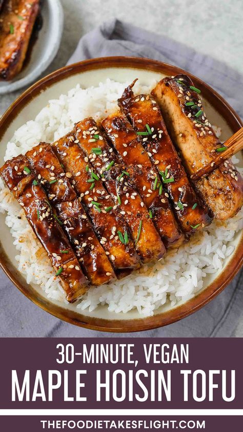 Tofu Recipes, Simple Healthy Recipes For Dinner, Hoisin Tofu, Orange Tofu Recipe, Vegan Tofu, Tofu Dishes, Tofu Recipe, Vegan Kitchen, Vegetarian Vegan Recipes