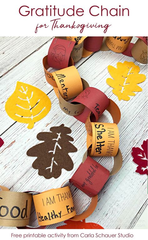 Gratitude Chain, Count Blessings, Thankful Activities, Gratitude Printable, Thanksgiving Crafts Preschool, Thanksgiving School, Thanksgiving Classroom, Thanksgiving Activity, Thanksgiving Gratitude