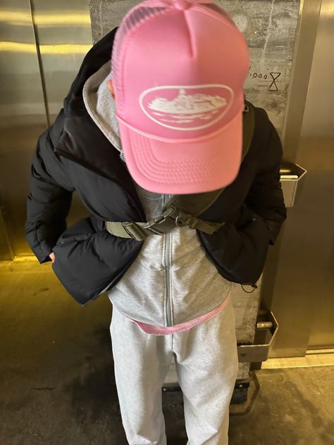 Pink bucket hat