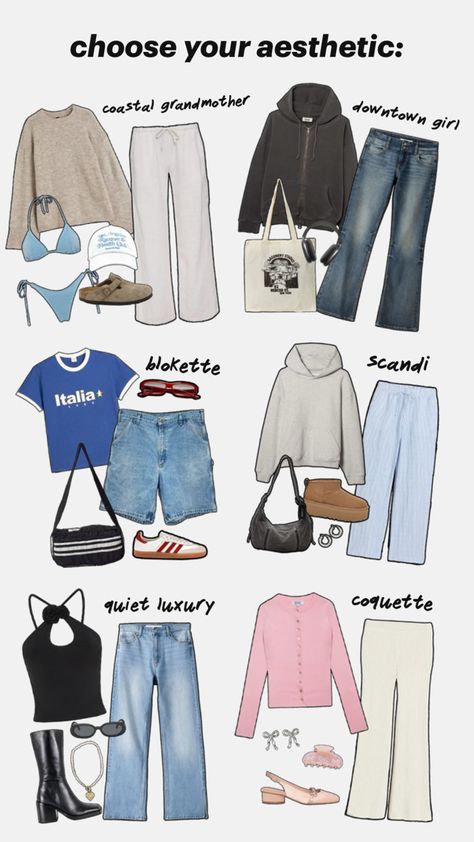 style quiz + wardrobe essentials based on your aesthetic on astyleset.com 🖤  choose yours: -coastal grandmother  -downtown girl -blokette -scandi -quiet luxury -blokette  #fashiontrends #styleguide #fashionaesthetics #outfitinspo Choose Your Aesthetic, Luxury Coastal, Coastal Grandmother, Fashion Aesthetics, Fashion Capsule, Quiet Luxury, Scandi Style, A Style, Fashion Aesthetic