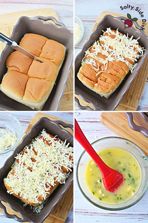 Cheesy Hawaiian Roll Garlic Bread - Easy Side Dish Recipe! Hawaiian Roll Garlic Bread Recipe, Hawaiin Rolls Cheesy Garlic Bread, Hawaiian Garlic Rolls, Hawaiian Roll Grilled Cheese, Hawaiian Roll Garlic Bread, Hawaiian Roll, Garlic Rolls, Make Garlic Bread, Garlic Bread Recipe