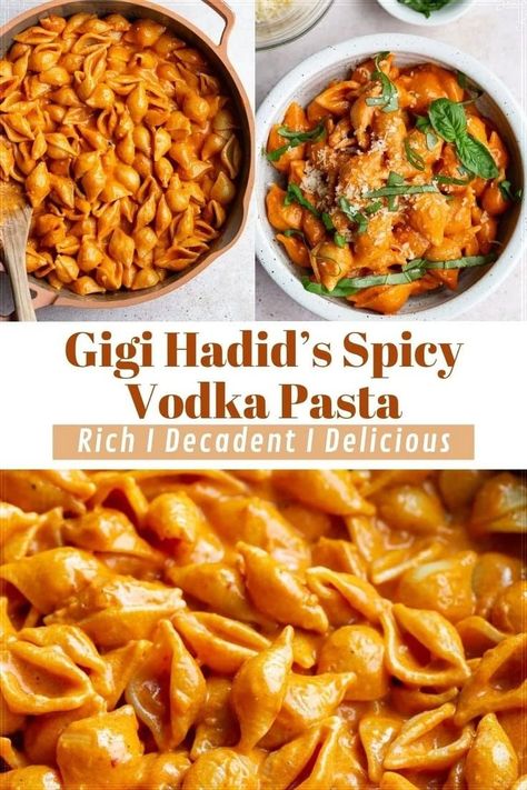 Gigi Hadid's Spicy Vodka Pasta is tender pasta in a rich and creamy tomato sauce with garlic, diced shallot, tomato paste and red pepper flakes. This recipe is so simple and delicious that it has quickly become one of my go-to dishes when I'm craving pasta! It's super easy to make and can be on the dinner table in less than 30 minutes! This Gigi Hadid vodka sauce and pasta is one of those simple recipes that has minimal ingredients, but is just so flavorful and satisfying. Easy Cheap Pasta Recipes, Creative Pasta Dishes, Pasta Gigi Hadid, Cheap Pasta, Spicy Vodka Pasta, Spicy Pasta Recipes, Tomato Paste Recipe, Red Sauce Pasta Recipe, Pasta Gigi