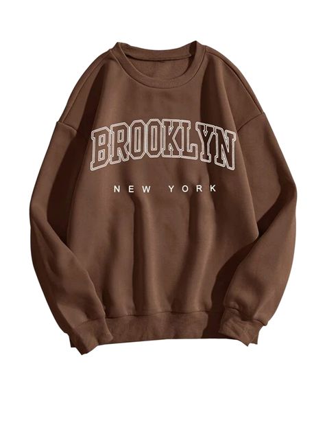 PRICES MAY VARY. cotton blend BROOKLY NEW YORK printed round neck sweatshirt for women, Fleece long sleeve casual pullover for girls Pull On closure Machine Wash 🌷Material: Made of pcotton blend fabric, soft, comfy and lightweight. Suitable for women, teens, 90s girls. 🌷Stylish Design:Brooklyn New York city letter print sweatshirt, fleece fabric, o neck, long sleeve, drop shoulder, loose fit, solid color, casual pullover top for petite girls and plus size girls. 🌷Easy To Wear: The BOOKLYN let Pola Jaket, California Sweatshirt, Womens Sweatshirts Fashion, Dropped Shoulder Sweatshirt, Letter Print Sweatshirt, Sport Outfit, Oversized Pullover, Raglan Shirts, 로고 디자인