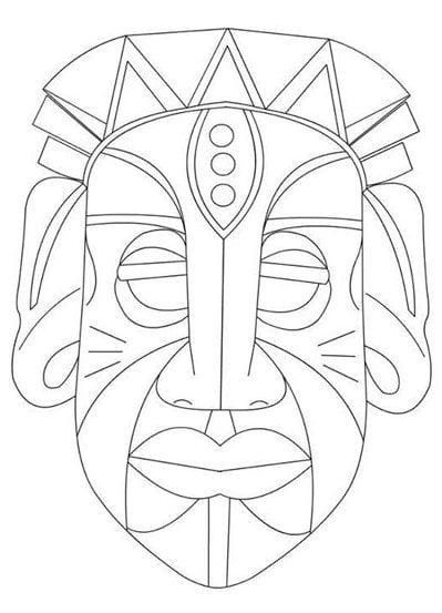 African Mask Template, African Art Projects, Mask Drawing, Mask Shapes, African Crafts, Afrique Art, Tiki Mask, Afrikaanse Kunst, Shape Templates