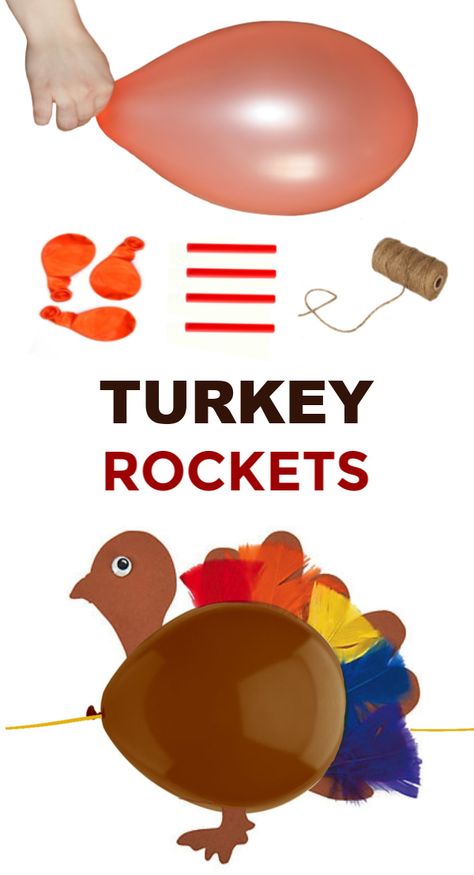 November Crafts For Kids, Activities For November, Balloon Rockets, Thanksgiving Stem Activities, Thanksgiving Stem, Balloon Rocket, Fall Science, Thanksgiving Games For Kids, Thanksgiving School