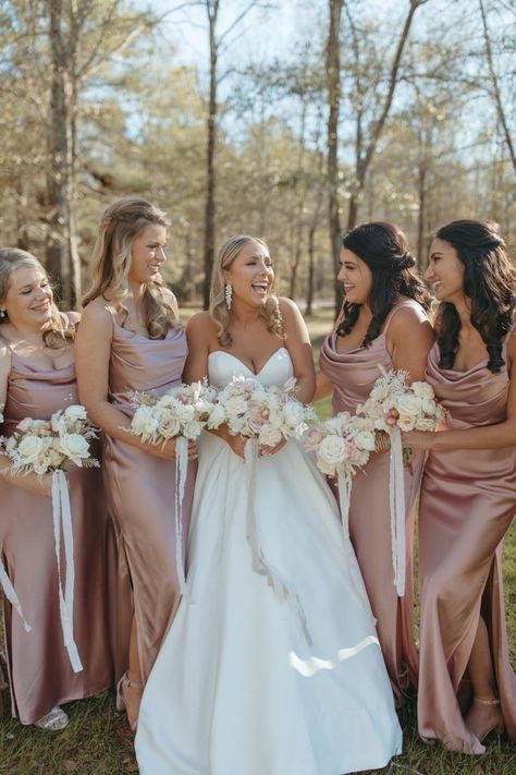 Dusty rose bridesmaid dresses