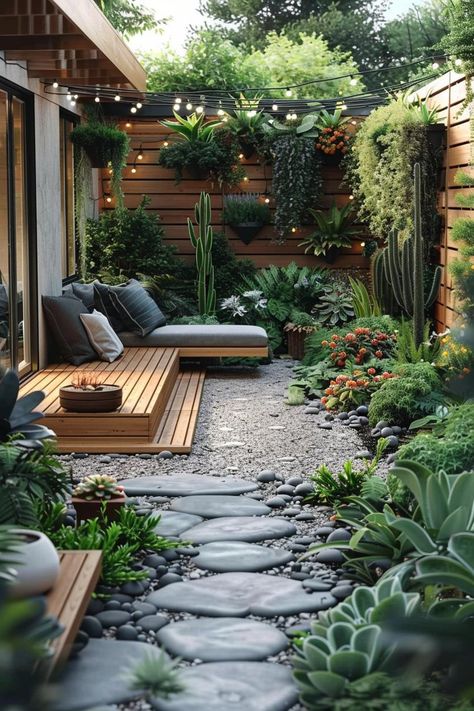 Garden Terrace Ideas Patio, Garden Ideas Small Backyard, Tiny Back Patio, Garden Design For Small Spaces, Small Tranquil Garden Ideas, Tiny Home Garden, Outdoor Garden Patio, Relaxing Garden Spaces, Garden Beach Ideas