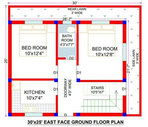 30 25 House Plan, 750 Sq Ft House Plans 2 Bedroom, 30x25 House Plans, 25×30 House Plan, 750 Sq Ft House Plans, House Plans Indian Style, Smart House Plans, 20x30 House Plans, Budget House Plans