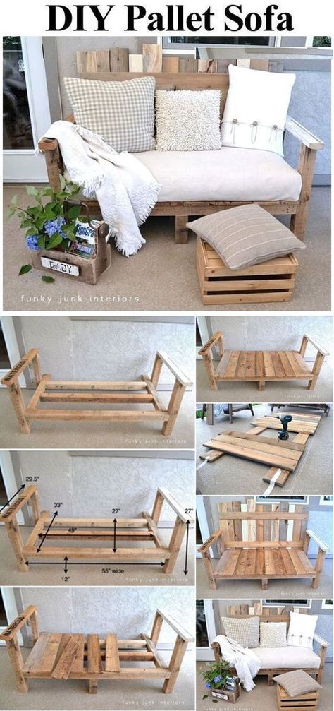 Palette Sofa, Diy Pallet Sofa, Pallet Sofa, Pallet Furniture Living Room, Decor Ikea, Dekor Diy, Pallet Decor, Diy Furniture Hacks, Furniture Chairs