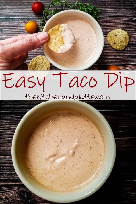 Taco dip is an easy to make appetizer recipe.  Perfect for any gathering and uses just a few simple spices along with sour cream and salsa.  #tacodip #appetizerrecipes #diprecipes #easydiprecipe Taco Ranch Dip, Homemade Taco Dip, Dips For Tortillas Chips, Southwest Taco Dip, Salsa And Sour Cream Dip, Sour Cream Salsa Dip, Taco Sour Cream Dip, Salsa Sour Cream Dip, Sour Cream Recipes Dips