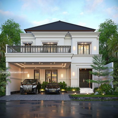 House Design of Architectural Services Classic House Design Exterior, Clasic Houses, Beautiful Home Exterior, Emporio Architect, Outdoor Fireplace Designs, Classical House, Classic House Exterior, Classic House Design, Architectural Services