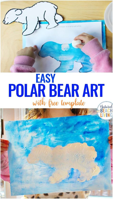 This Polar Bear Art for Preschoolers is an easy activity to add to your winter animal theme. Polar Bear Craft for Preschoolers and Arctic Activities for Preschoolers all in 1 place. You'll also get a free Polar Bear Template and Winter Animal Preschool Activities #preschool #preschoolers #polarbearactivities #winteractivities Easy Arctic Animal Crafts, Artic Animal Coloring Pages Free Printables, Polar Bear Toddler Craft, Arctic Crafts For Toddlers, Artic Activities For Preschool, Animal Habitat Crafts For Preschool, Animal Habitats Preschool Crafts, Preschool Winter Animals Crafts, Amazing Animals Preschool Theme